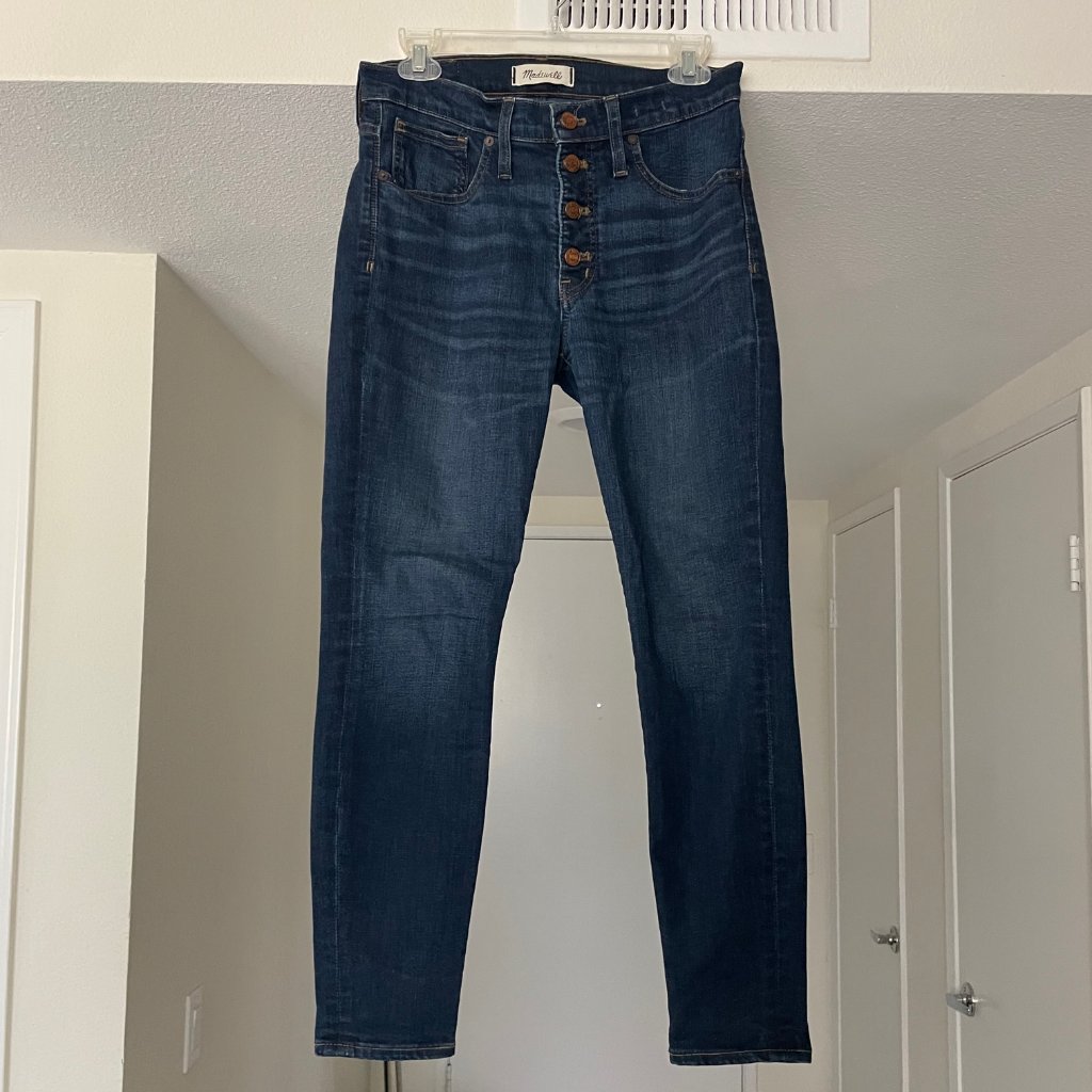 Madewell 9" High Rise Skinny Jeans -- Button Front, Size 28p